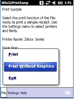 Print a Test Page Using Samples Apps for Windows Mobile 6.x Devices