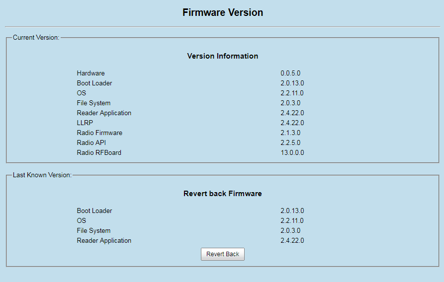 Check the Firmware Version for the FX9600 and FX7500 RFID Readers