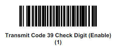 Transmitting the Code 39 Check Digit