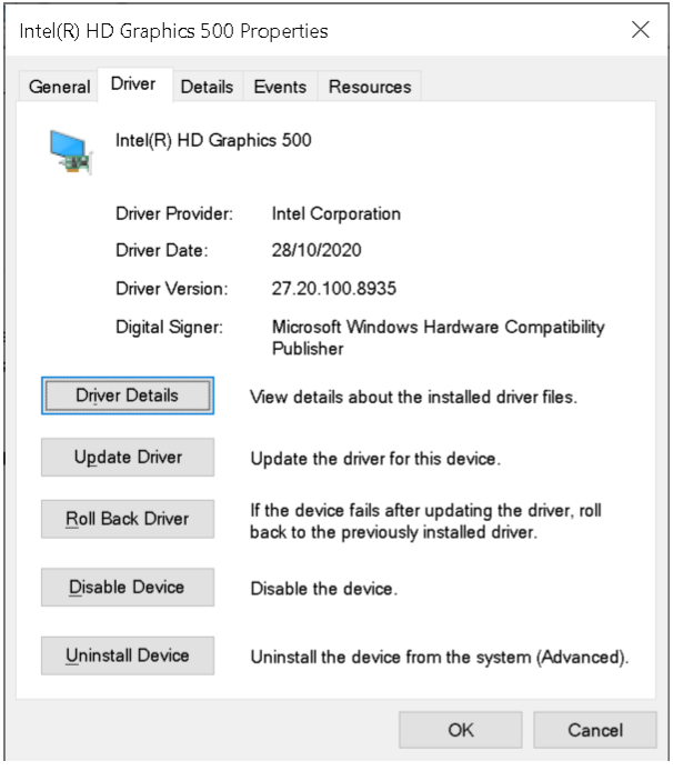 Display Adapter Driver Update from Intel Download
