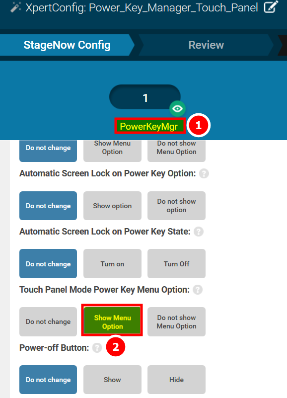 ET4x: Adding the Touch Panel Mode Option to the Power Key Menu