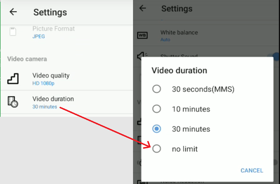 The Video Recording from the Camera Stops at 30 Minutes.