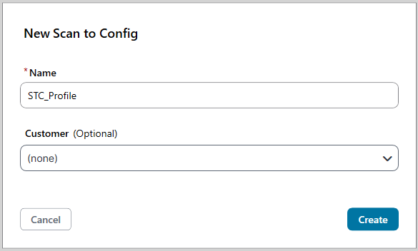 Velocity: implantar perfil usando Scan to Config