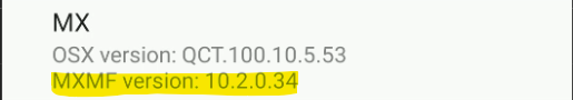 Checking MX Version on the Device