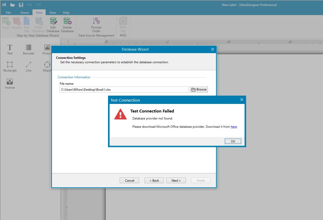 Resolving 'Test Connection Failed - Database Provider Not Found' Error