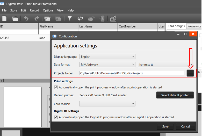 Unable to Change PrintStudio Project Folder Location for