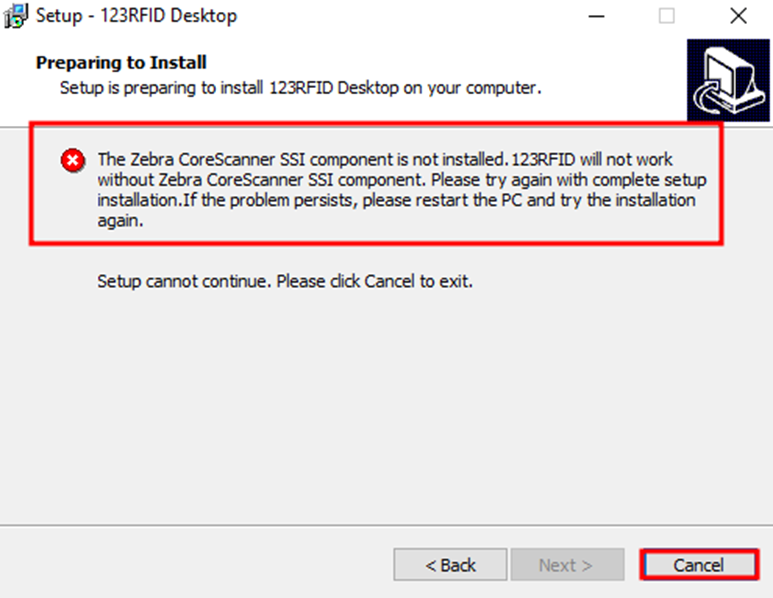 123Problema di installazione desktop RFID: versione del driver Zebra ...