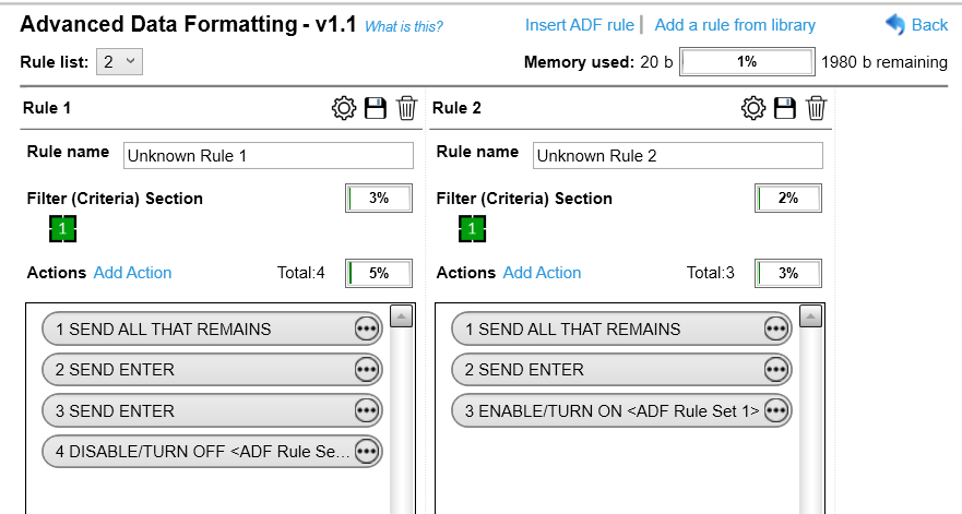 Request ADF Rules on 1st Code 128 Suffix Enter and 2nd Scan of Code 128 ...