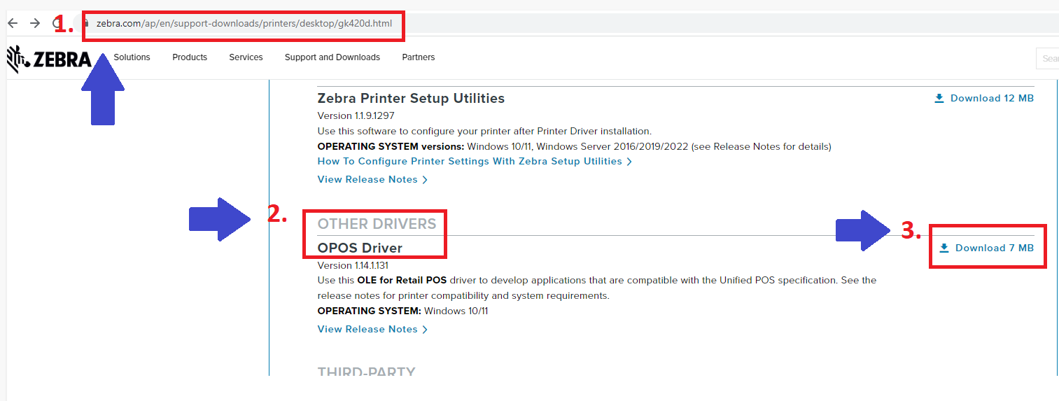 Install OPOS Driver from Zebra Support Website for POS Printing