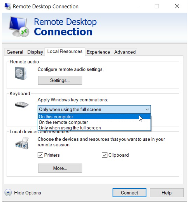 Windows RDP 세션에 올바르게 표시되지 않는 데이터 디코딩