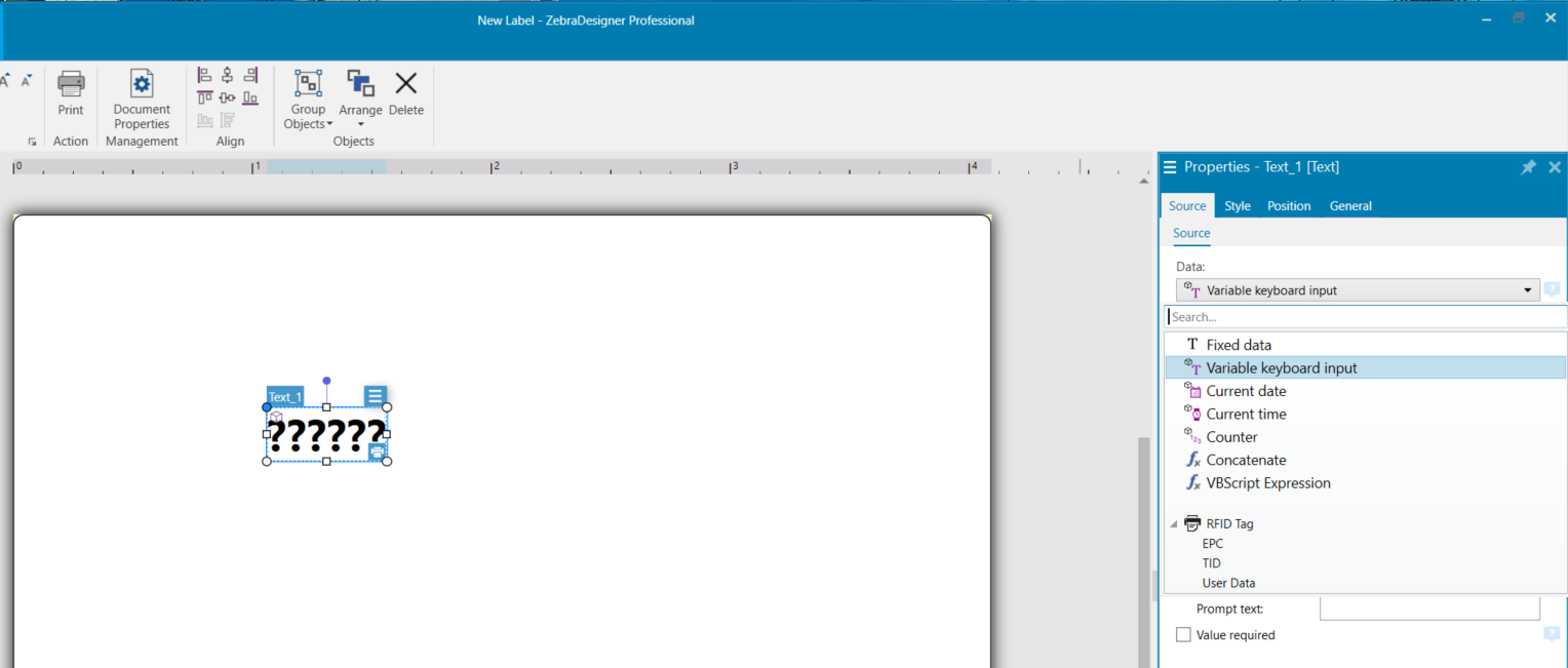 Linking Two Fields of Text or Barcode Together to Print Using