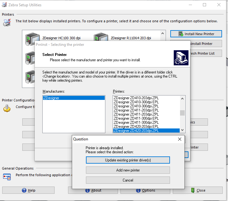Updating the Printer Driver Version 8 to Version 5 (Windows 10)
