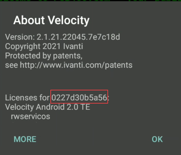 Velocity: How to check what MAC address the Ivanti License Server