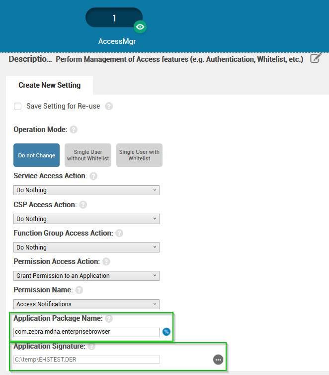 リクエストページ StageNow: AccessMgr Application Signature File for APK package