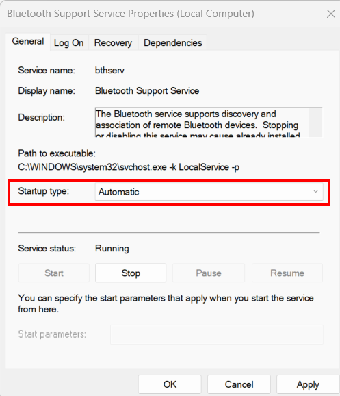Disable Bluetooth Power Management