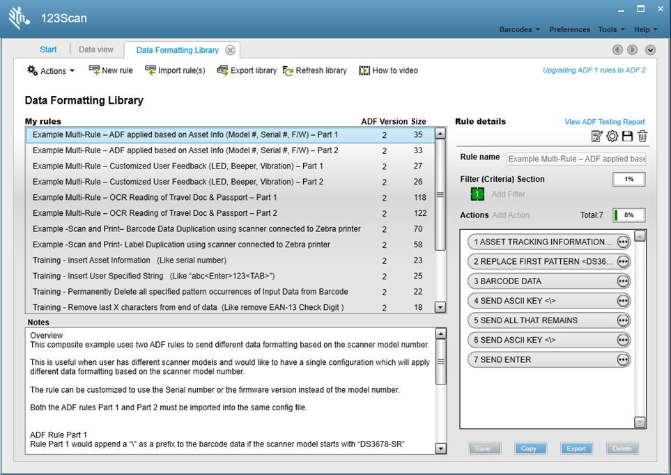 ADF Testing Reports and Notes in Data Formatting Library