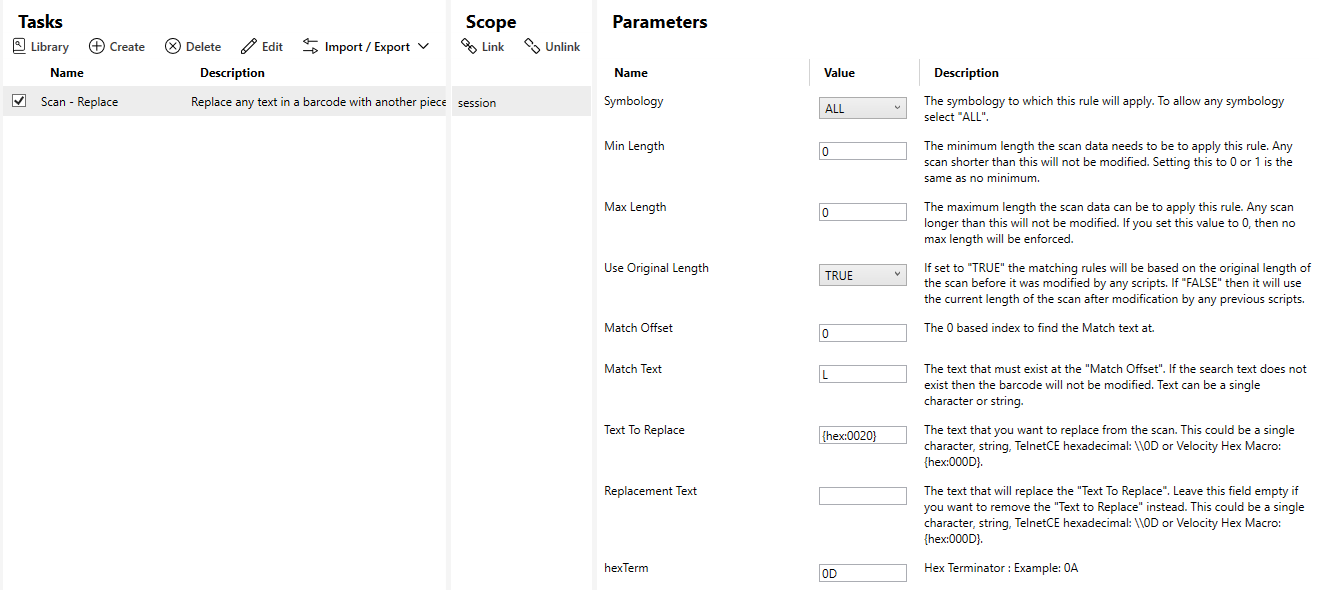 Velocity: Custom Scan Replace Script Allowing User to Include a