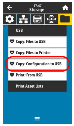 Copie a configuração da impressora para a unidade flash USB