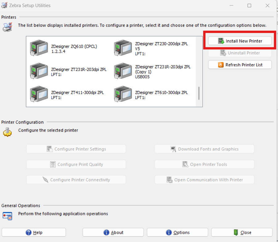 Instalación de una impresora Zebra en red mediante Zebra Setup