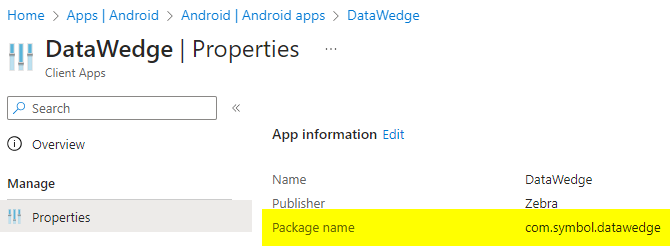 Enable DataWedge Within a Work Profile in Microsoft Intune
