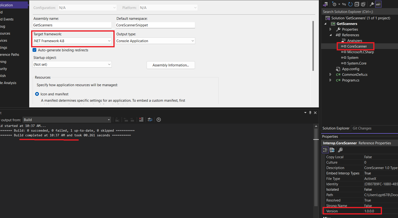 Пакет CoreScanner 1.0.0.0 несовместим с Net40 на VS2022