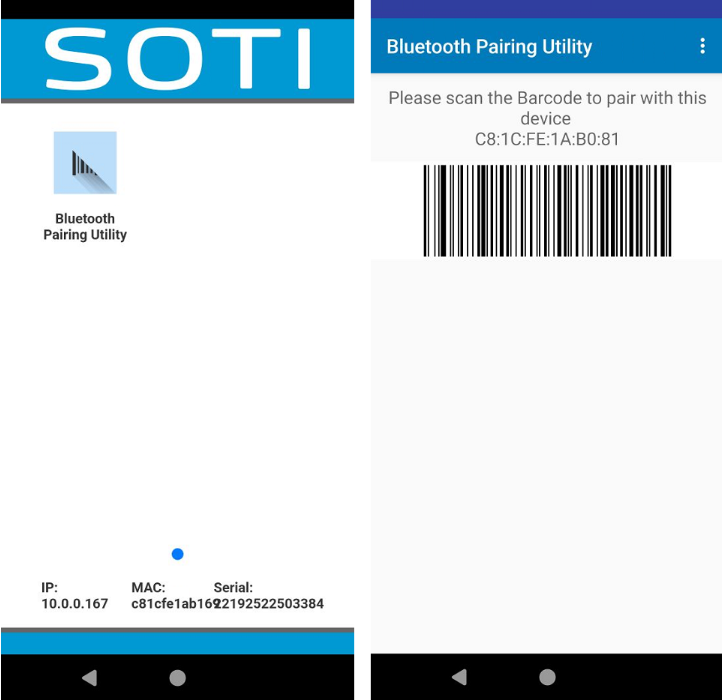 Android 14: SOTI MobiControl ロックダウン画面を使用して Bluetooth ペアリングユーティリティを有効にする
