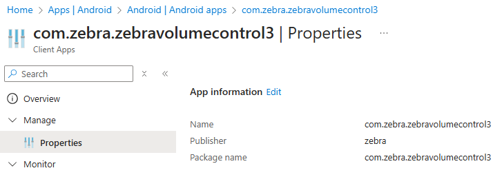 Zebra Volume Control이 Microsoft의 관리 홈 화면에서 열리지 않음