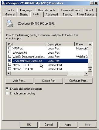 Capture Printer Output to a File Using the ZDesigner Driver