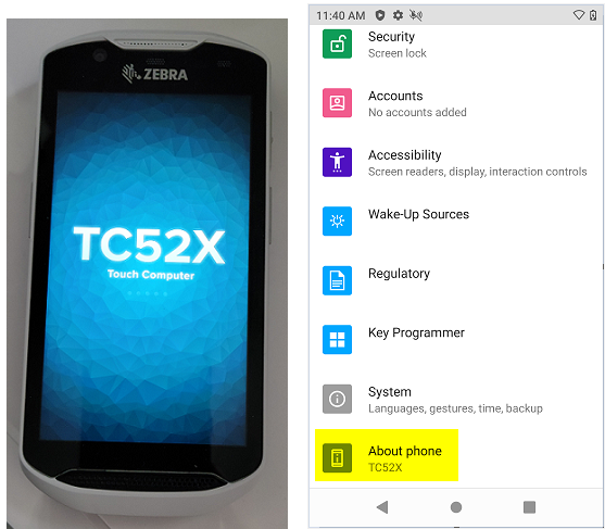 TC52x and TC57x: Downgrade to Android 8