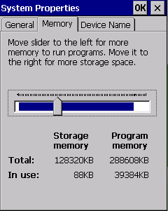 Windows CE Storage Memory versus Program Memory
