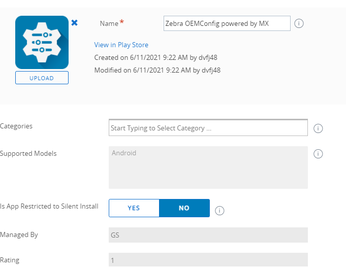 Setting OEMConfig in AirWatch to Perform OS Update or LifeGuard