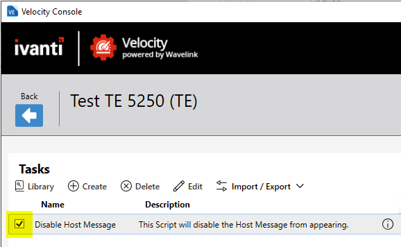 Velocity Client에서 호스트 메시지 비활성화