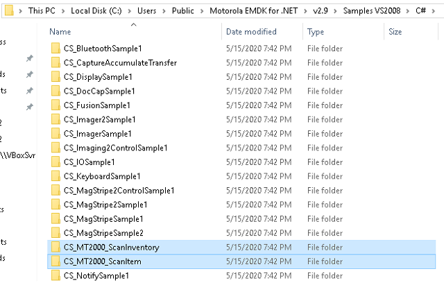 Исходный код в EMDK для .NET для MT2000 Scan Item и Scan Inventory ...