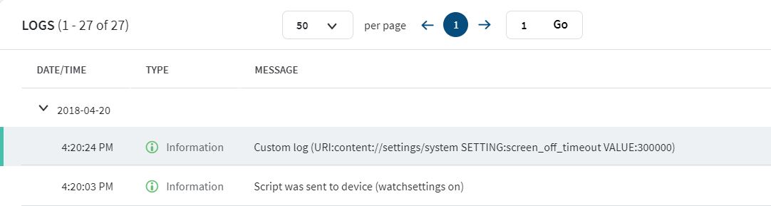 Modificación de la configuración sobre los scripts de MobiControl
