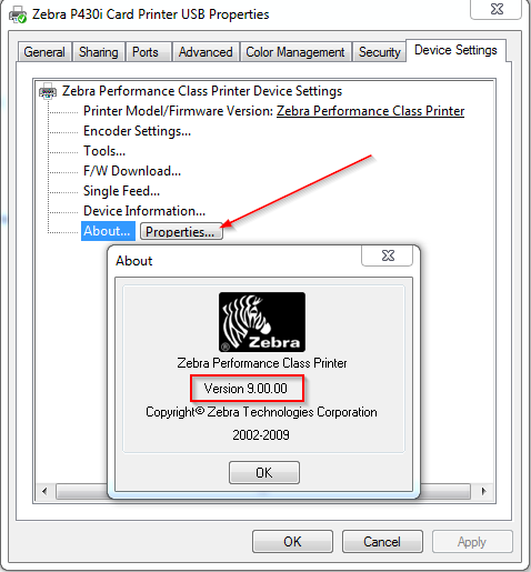 Checking Driver and Firmware Version for Zebra Card Printers