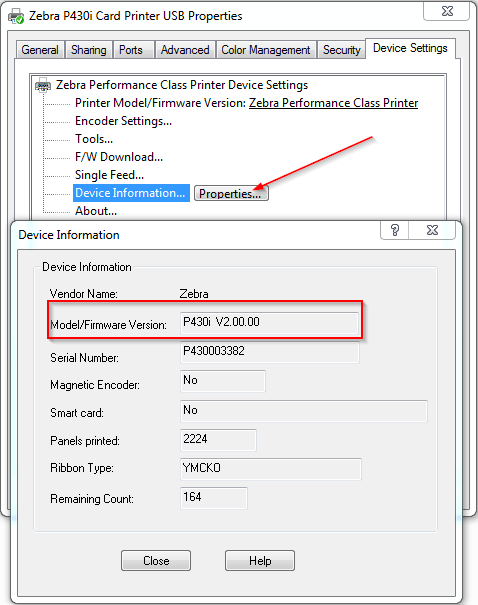 Checking Driver and Firmware Version for Zebra Card Printers