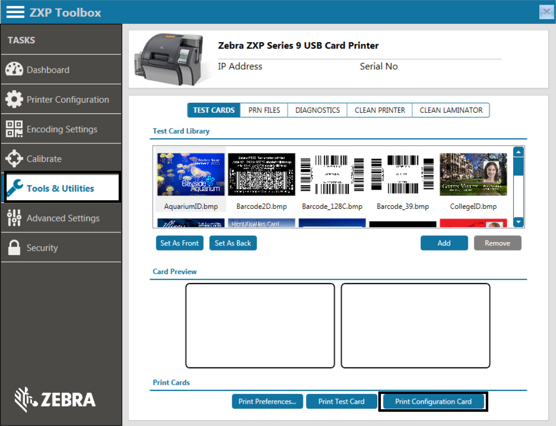 TASSRRY様確認ページ Guide to updating the firmware on a Zebra ZXP Series 8 ID card