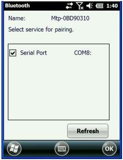 Windows Embedded Handheld 6.5: Bluetooth 프린터 페어링