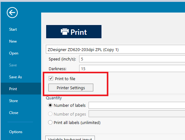 ZebraDesigner kullanarak PRN Dosyası Oluşturma