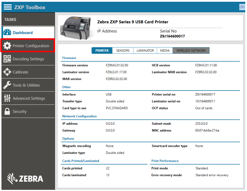 Save and Restore Printer Driver Setting on ZXP Series 9 Card Printer