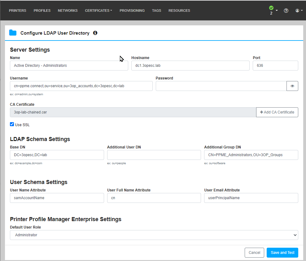 Limitar usuários do Active Directory com acesso ao Printer Profile ...