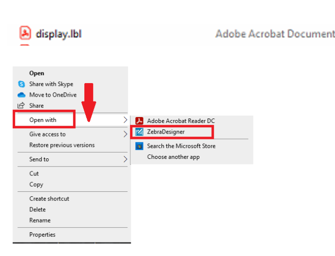 ZebraDesigner 3: configuración de software para la extensión de archivo ...