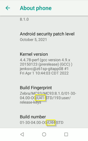 Android Oreo Build Fingerprint Older than Build Number