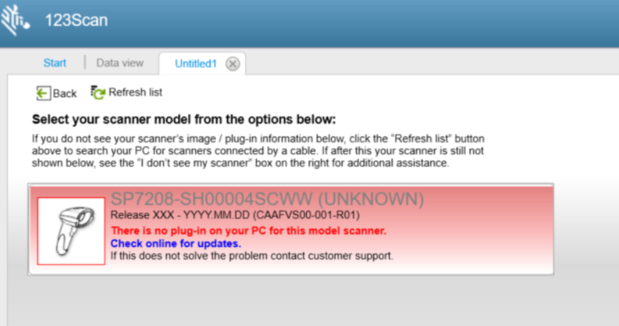 123Scan no puede acceder a SP7208