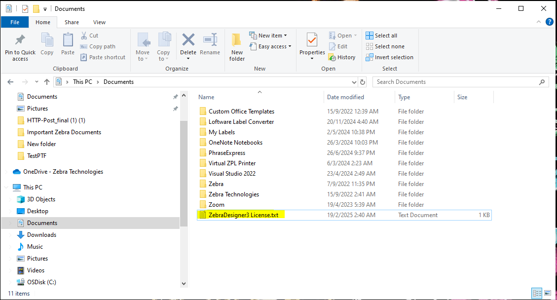 ZebraDesigner 3 Professional: Individua la chiave di licenza