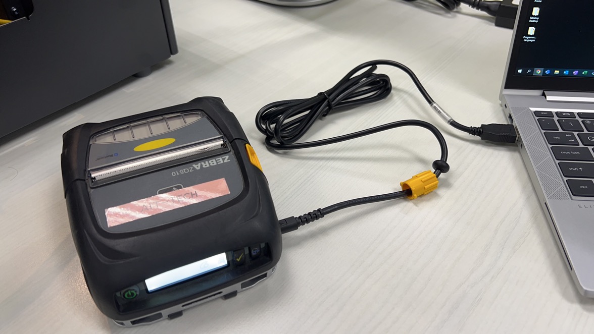 Setup ZQ5XX With Battery Eliminator Vehicle Cradle to Print from