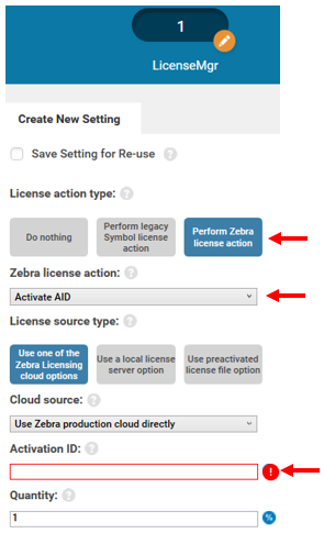 Activate or Release a License Using StageNow?