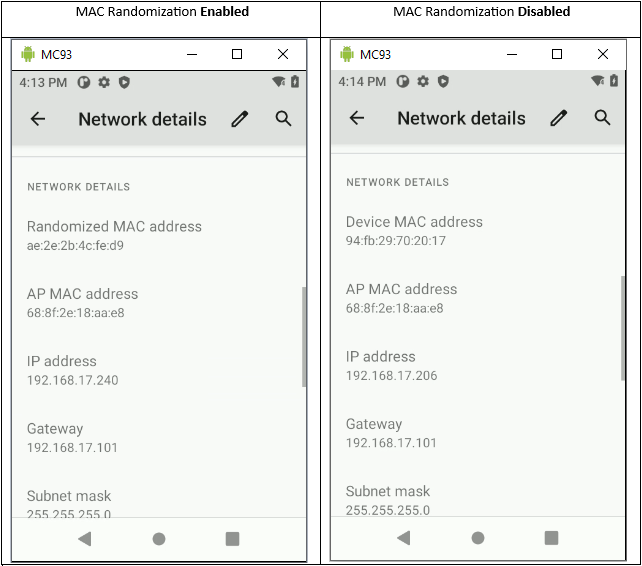 Disable MAC Randomization via StageNow