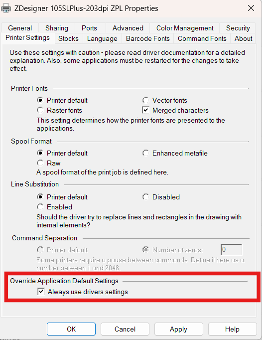 Usar siempre la configuración del controlador