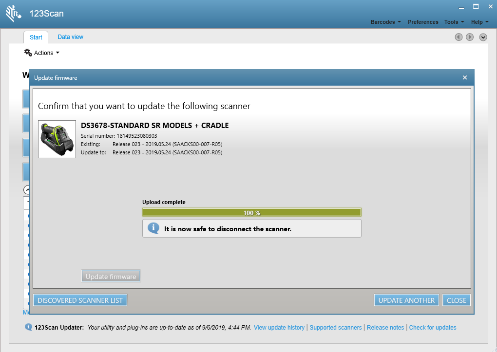 Cómo usar la utilidad Zebra 123Scan para Windows para actualizar el ...
